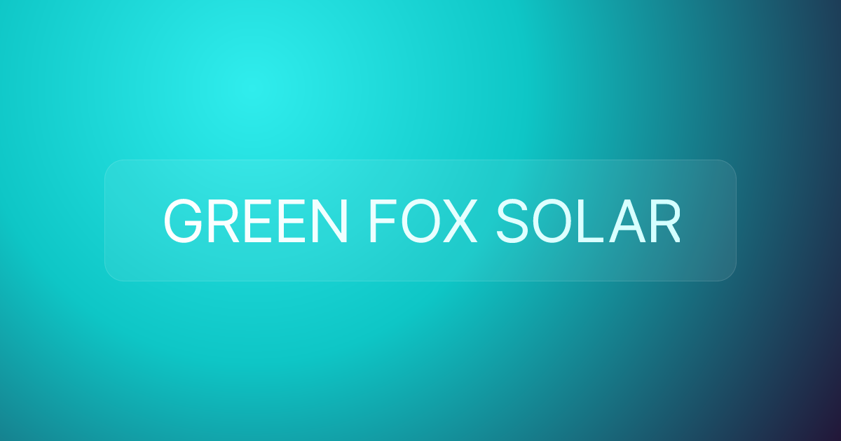 GREEN FOX SOLAR