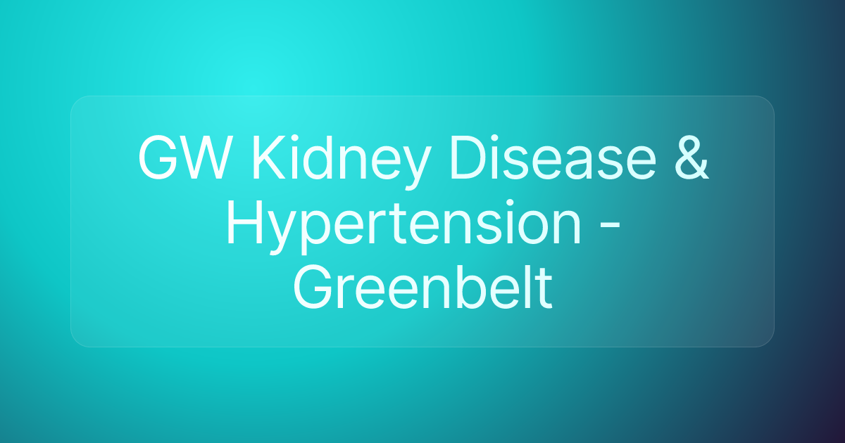 GW Kidney Disease & Hypertension - Greenbelt