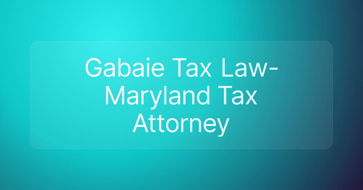Gabaie Tax Law-Maryland Tax Attorney