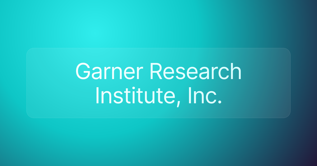 Garner Research Institute, Inc.