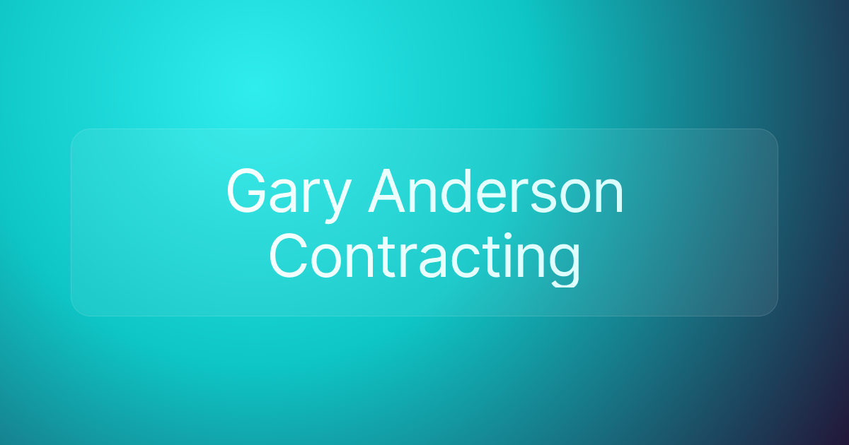 Gary Anderson Contracting