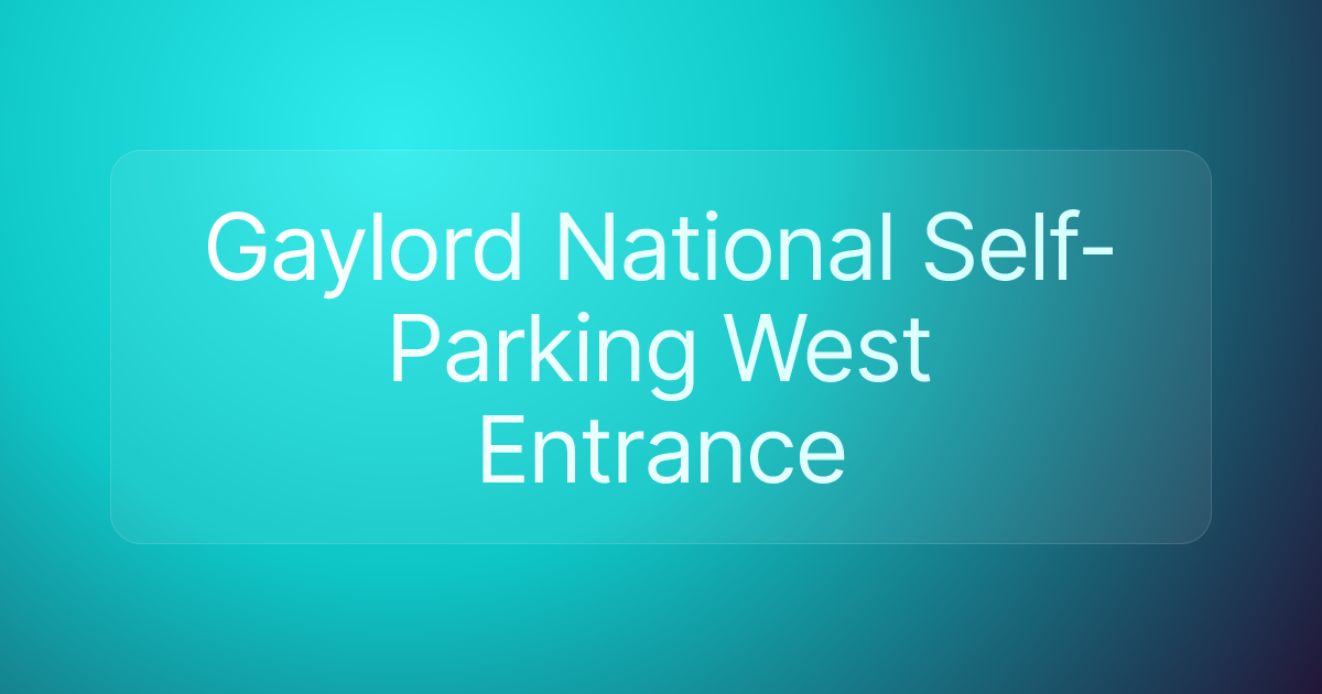 Gaylord National Self-Parking West Entrance