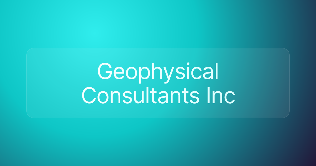 Geophysical Consultants Inc