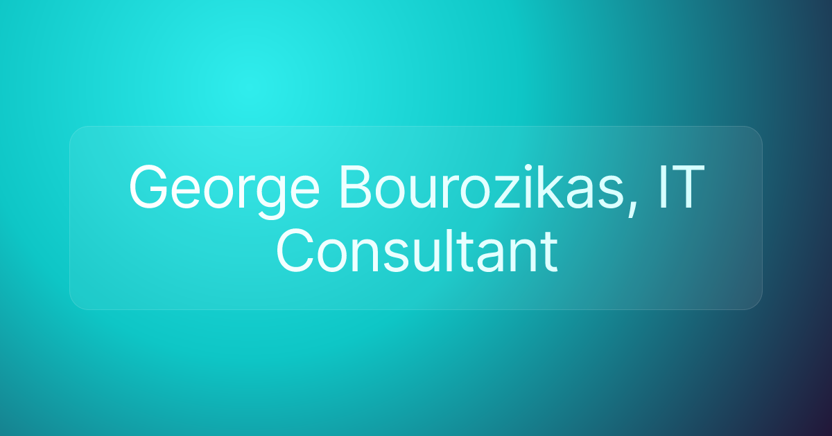 George Bourozikas, IT Consultant