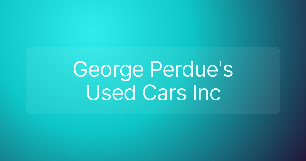 George Perdue's Used Cars Inc