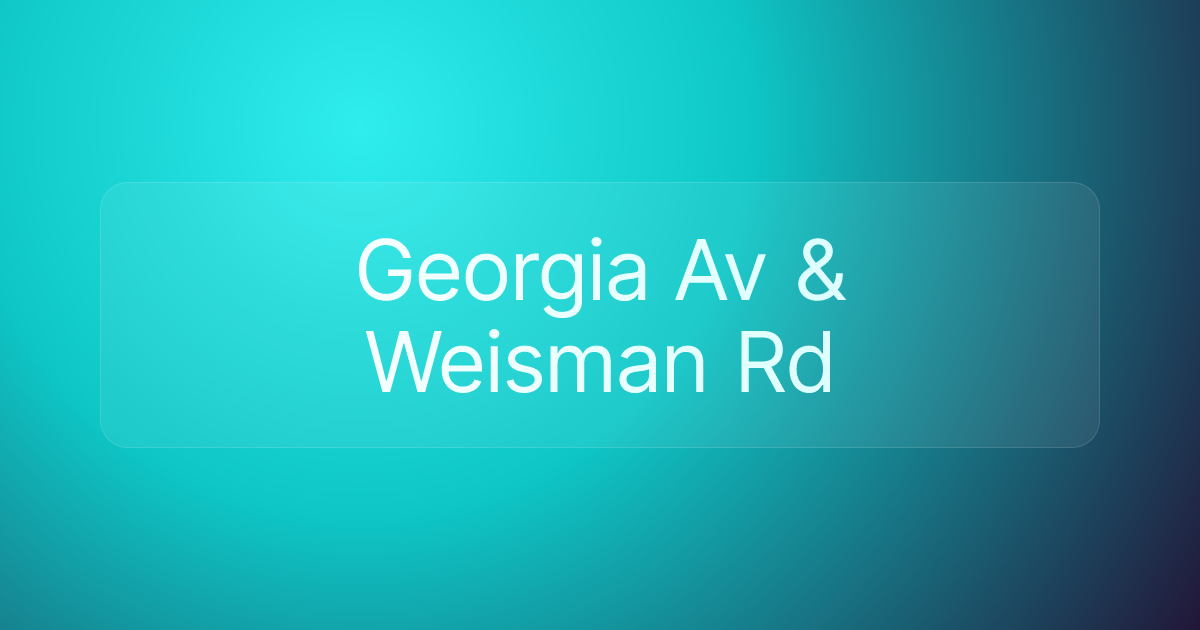 Georgia Av & Weisman Rd