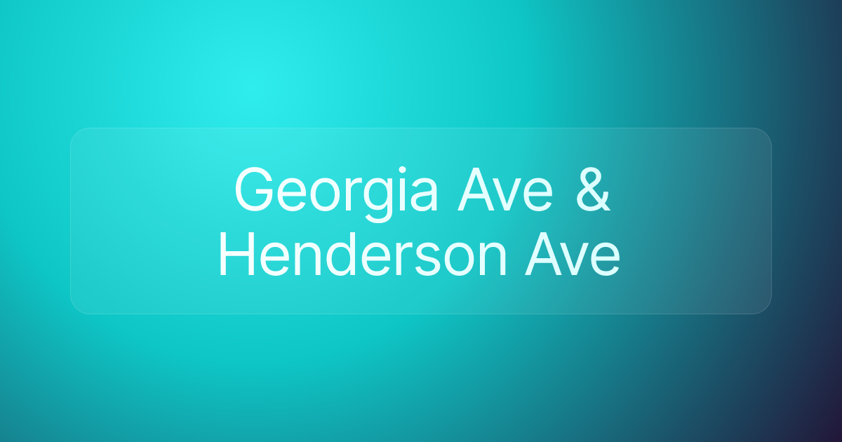 Georgia Ave & Henderson Ave
