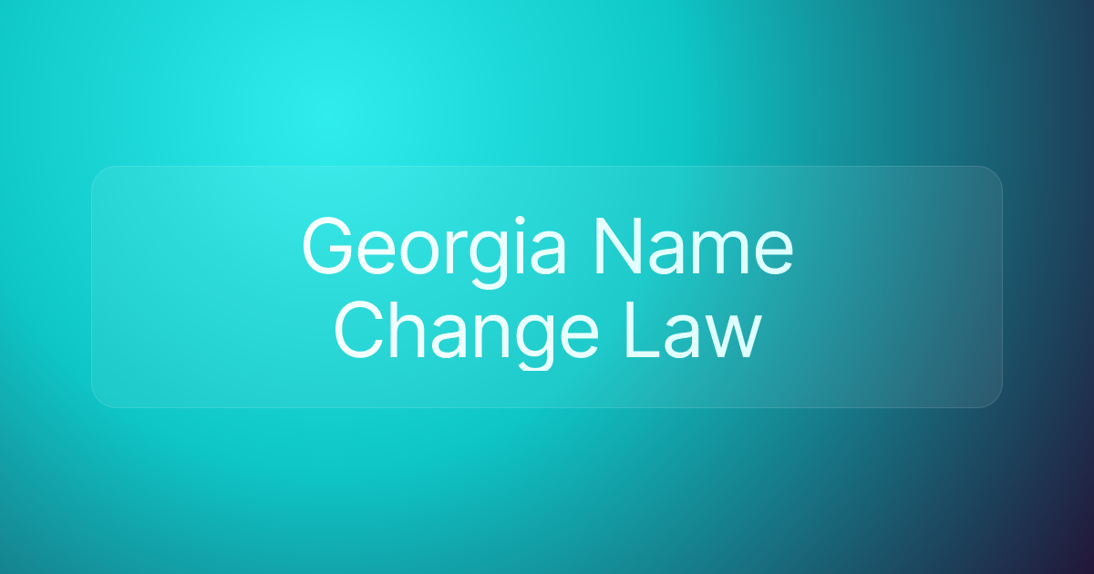 Georgia Name Change Law