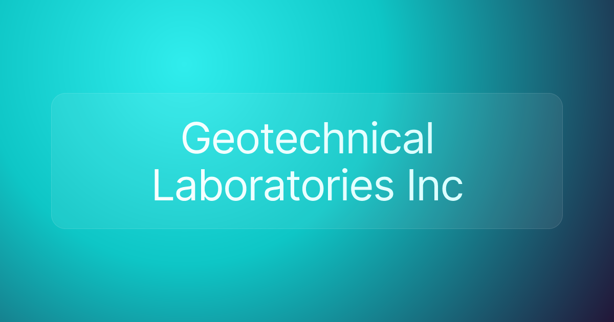 Geotechnical Laboratories Inc