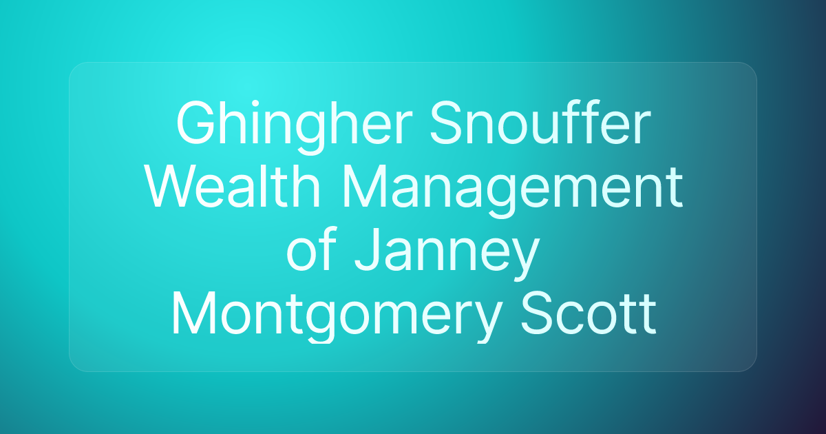 Ghingher Snouffer Wealth Management of Janney Montgomery Scott