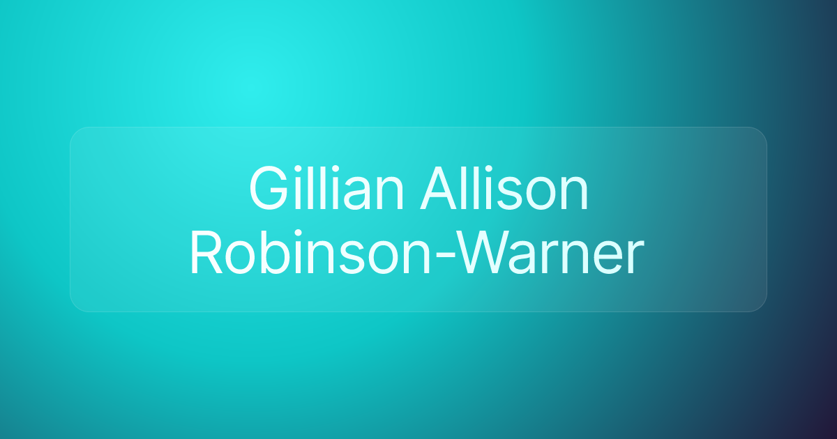 Gillian Allison Robinson-Warner