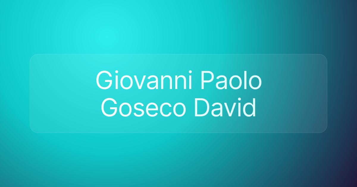 Giovanni Paolo Goseco David
