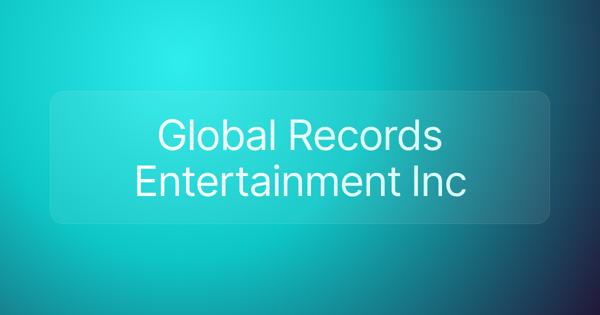 Global Records Entertainment Inc