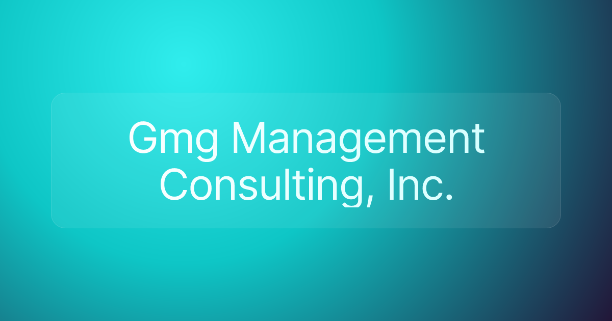Gmg Management Consulting, Inc.