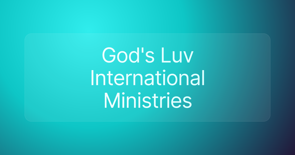God's Luv International Ministries
