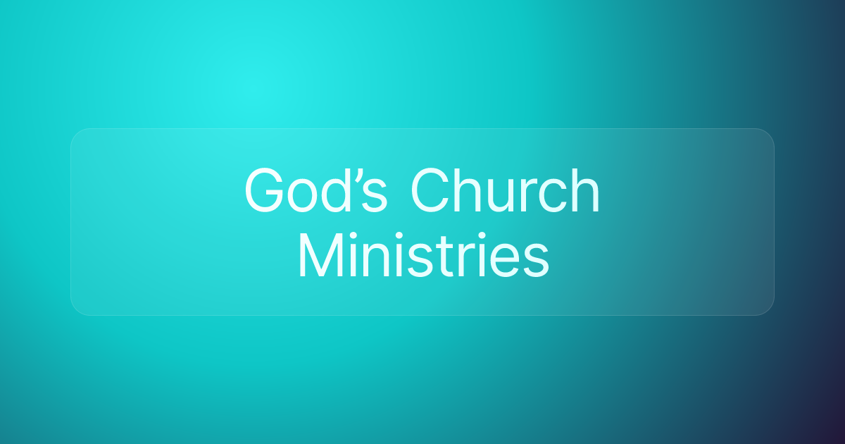 God’s Church Ministries