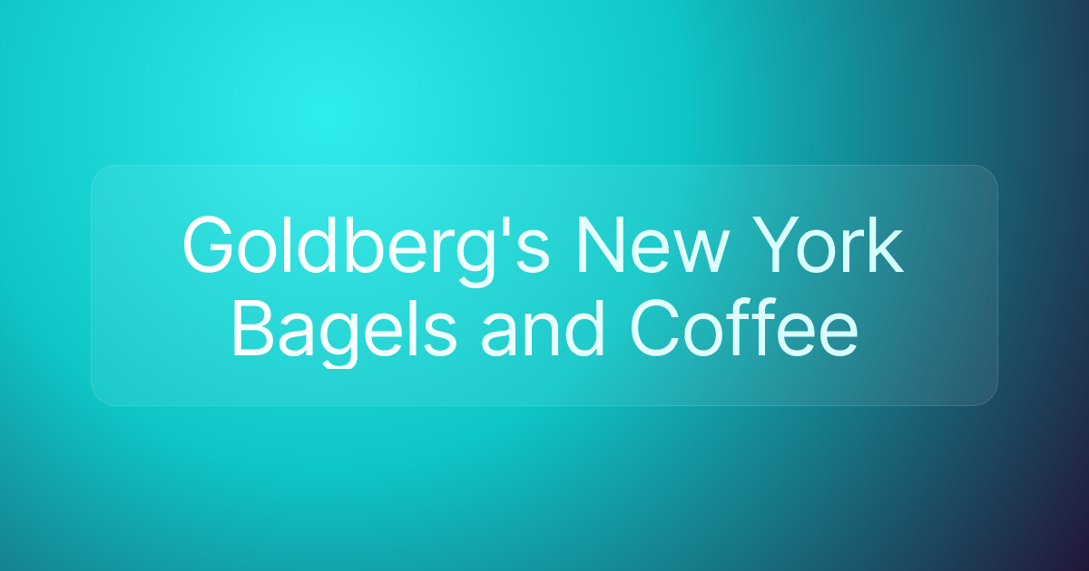 Goldberg's New York Bagels and Coffee