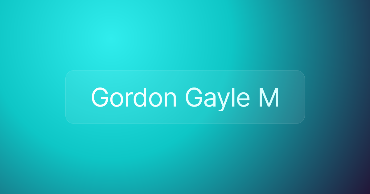 Gordon Gayle M