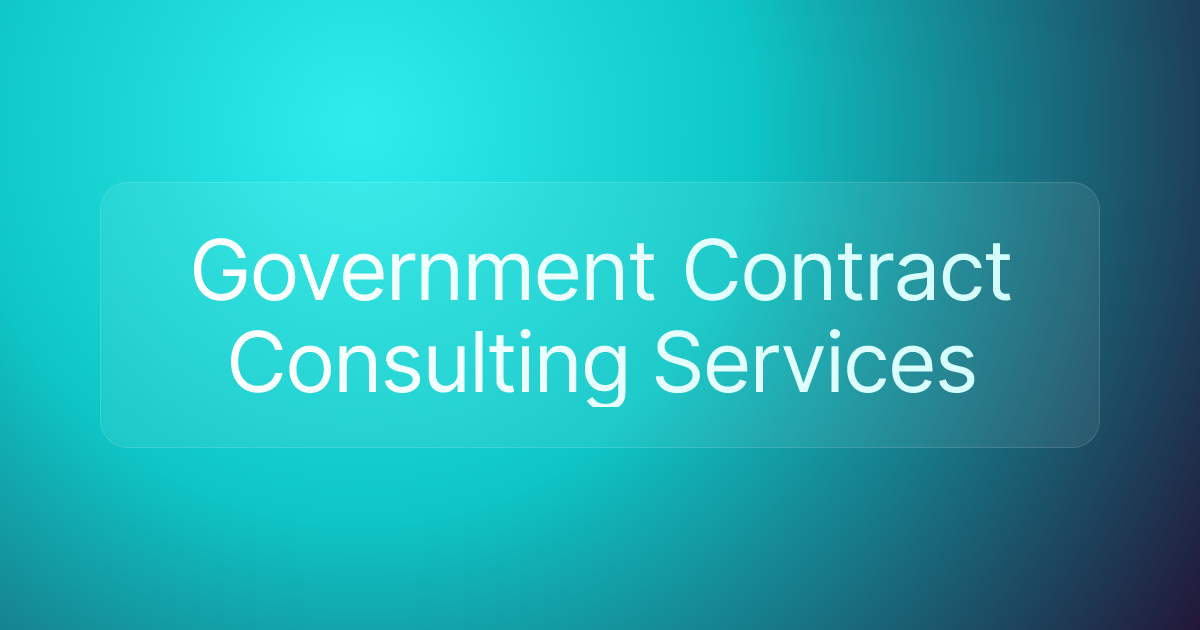 Government Contract Consulting Services