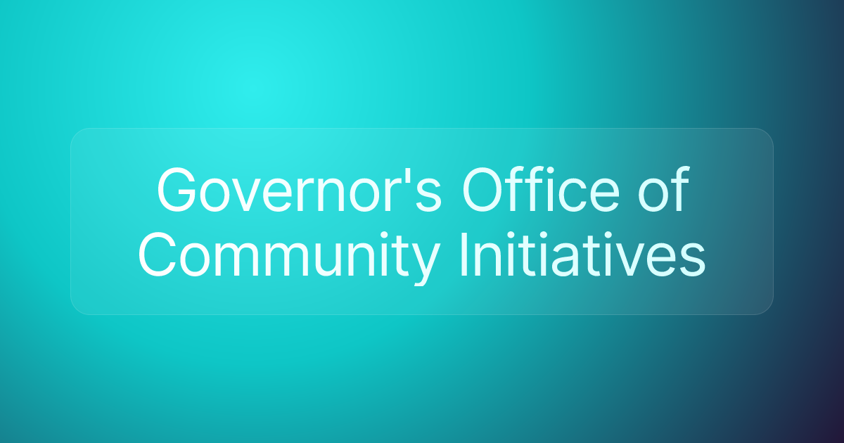 Governor's Office of Community Initiatives