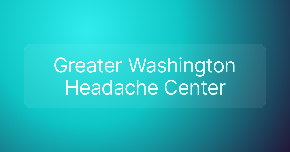 Greater Washington Headache Center