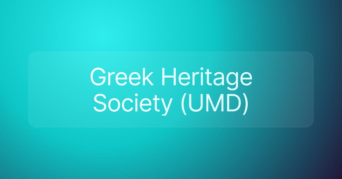 Greek Heritage Society (UMD)