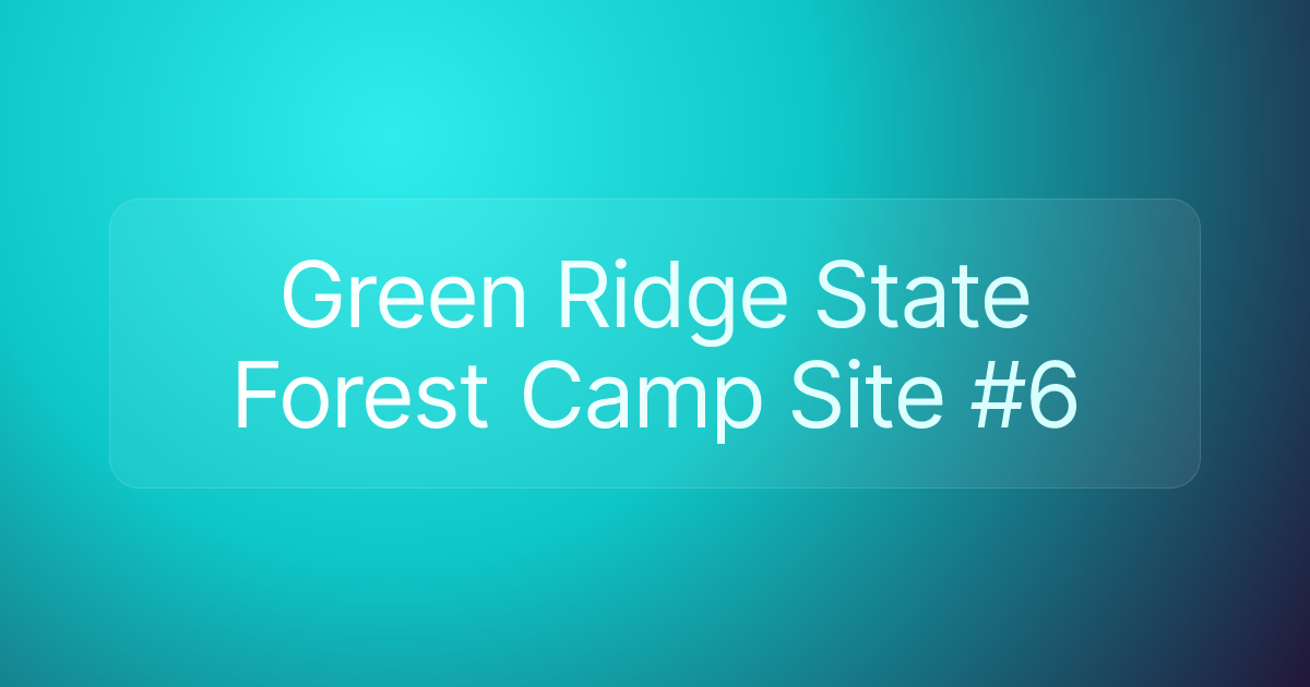 Green Ridge State Forest Camp Site #6