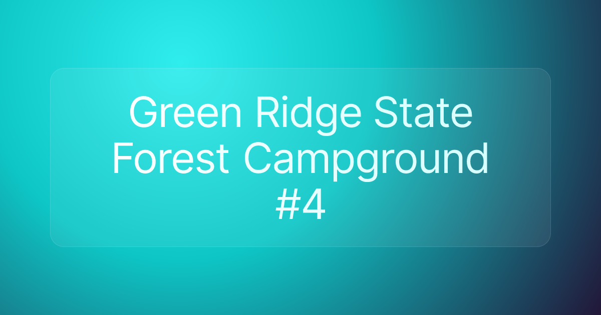 Green Ridge State Forest Campground #4