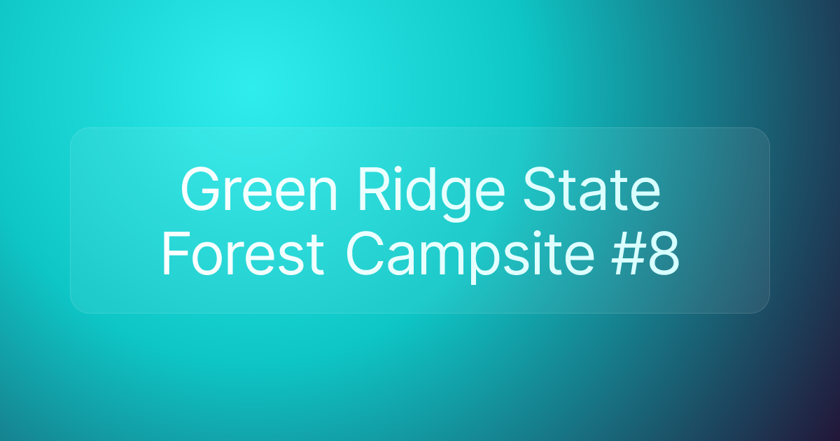 Green Ridge State Forest Campsite #8