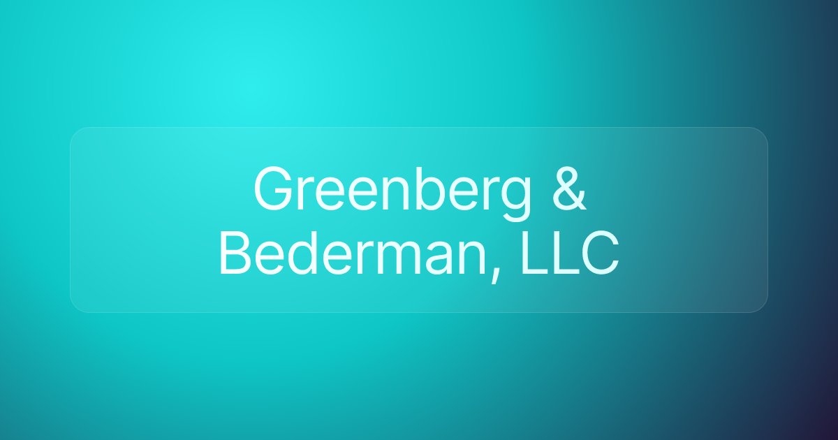 Greenberg & Bederman, LLC
