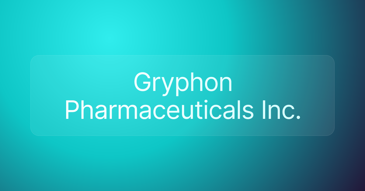 Gryphon Pharmaceuticals Inc.