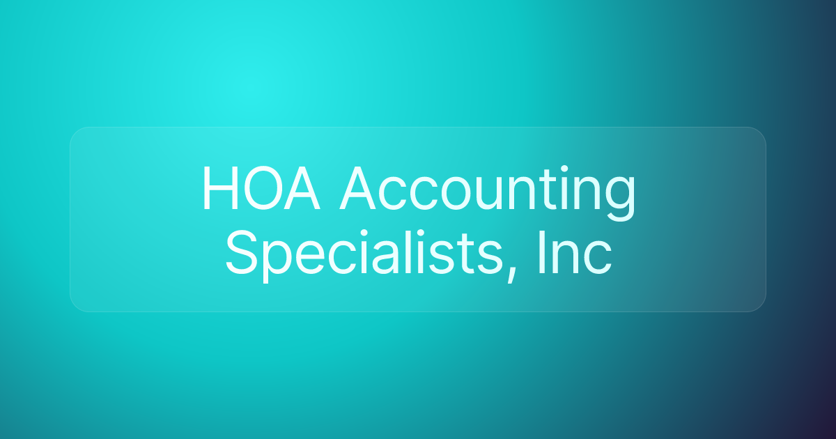 HOA Accounting Specialists, Inc