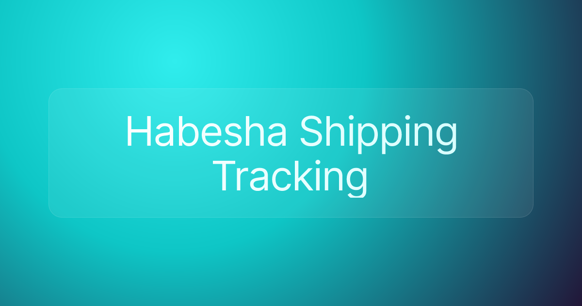 Habesha Shipping Tracking