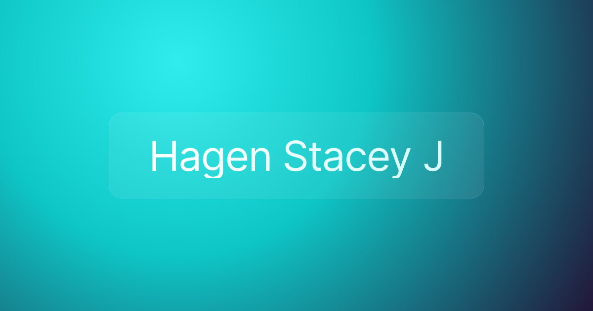 Hagen Stacey J
