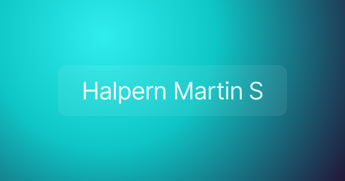 Halpern Martin S