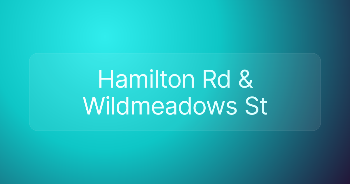Hamilton Rd & Wildmeadows St