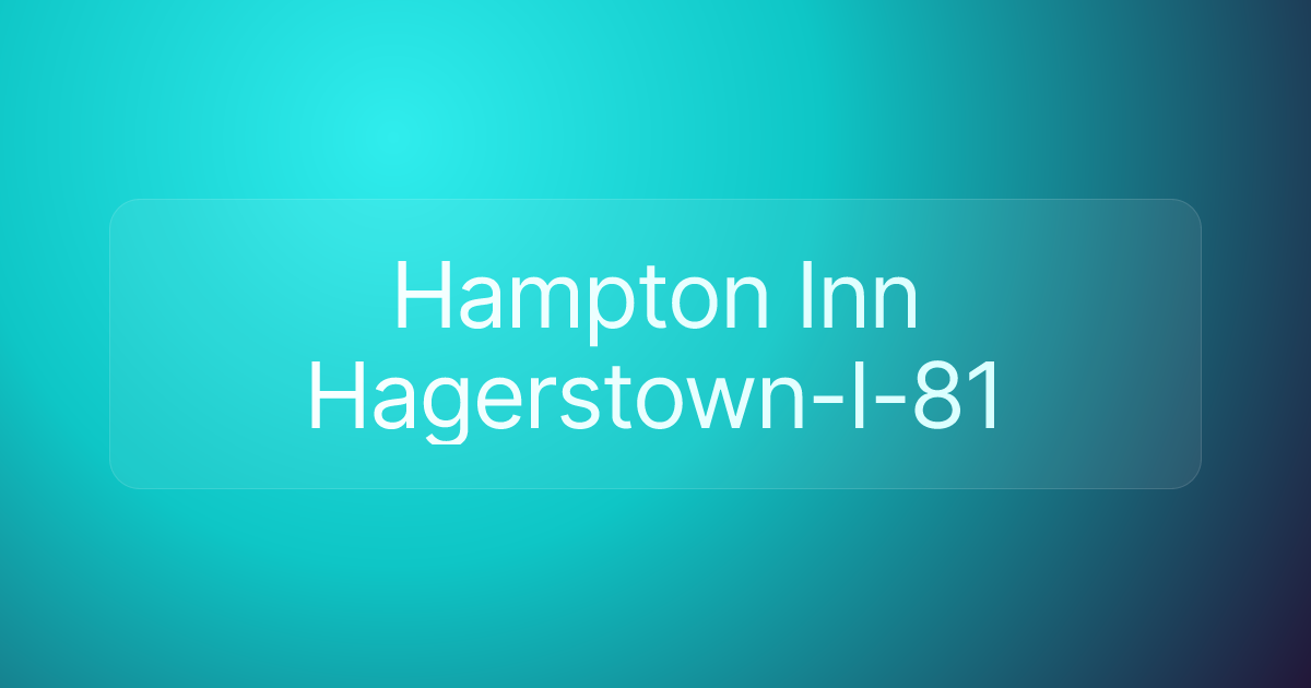 Hampton Inn Hagerstown-I-81