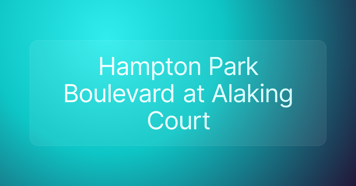 Hampton Park Boulevard at Alaking Court