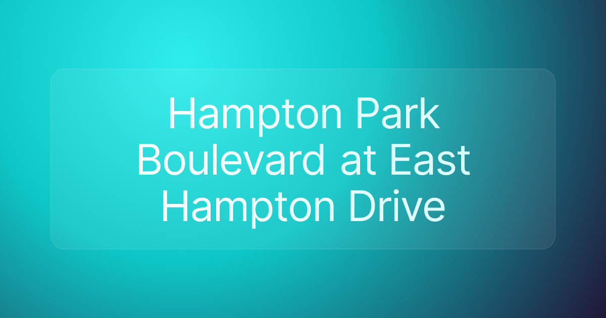 Hampton Park Boulevard at East Hampton Drive