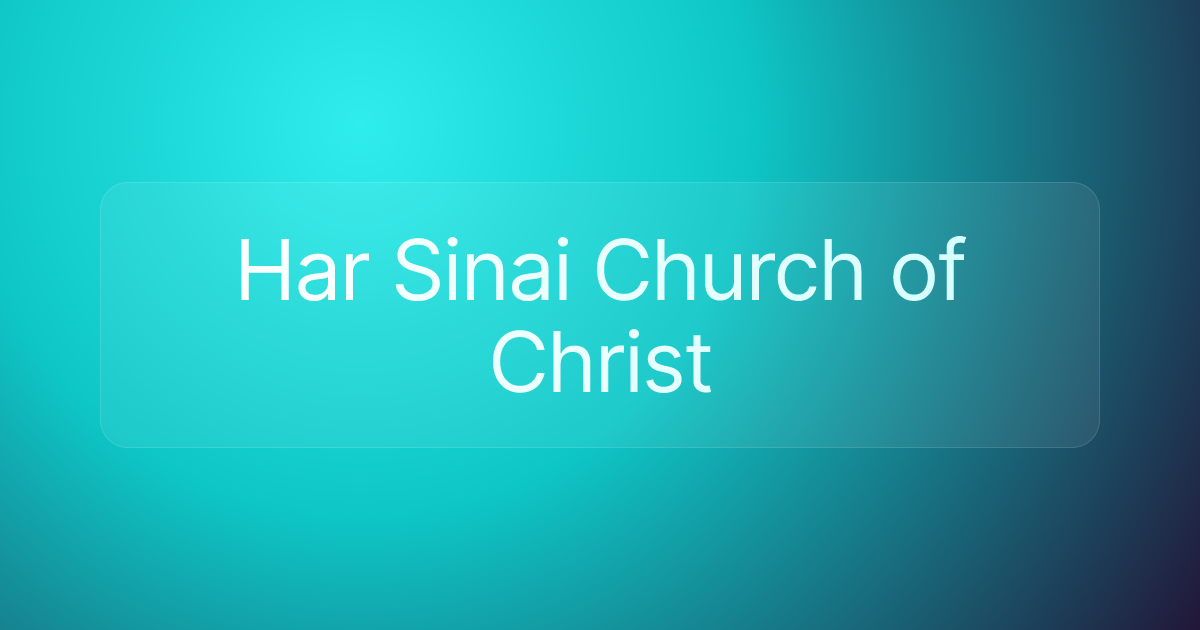 Har Sinai Church of Christ