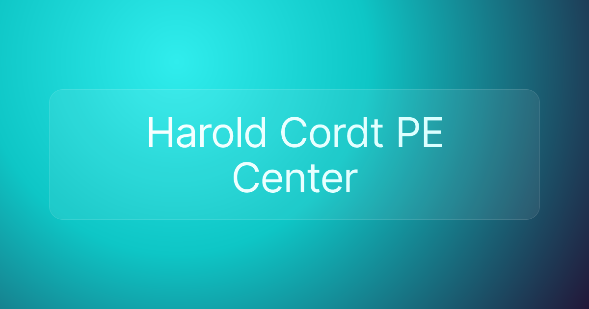 Harold Cordt PE Center