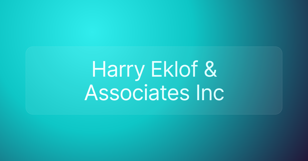 Harry Eklof & Associates Inc