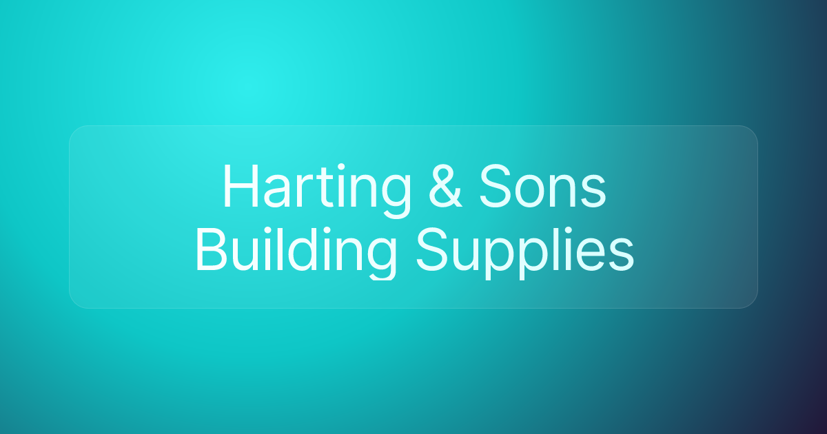 Harting & Sons Building Supplies