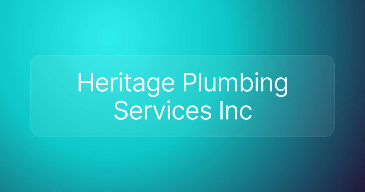 Heritage Plumbing Services Inc