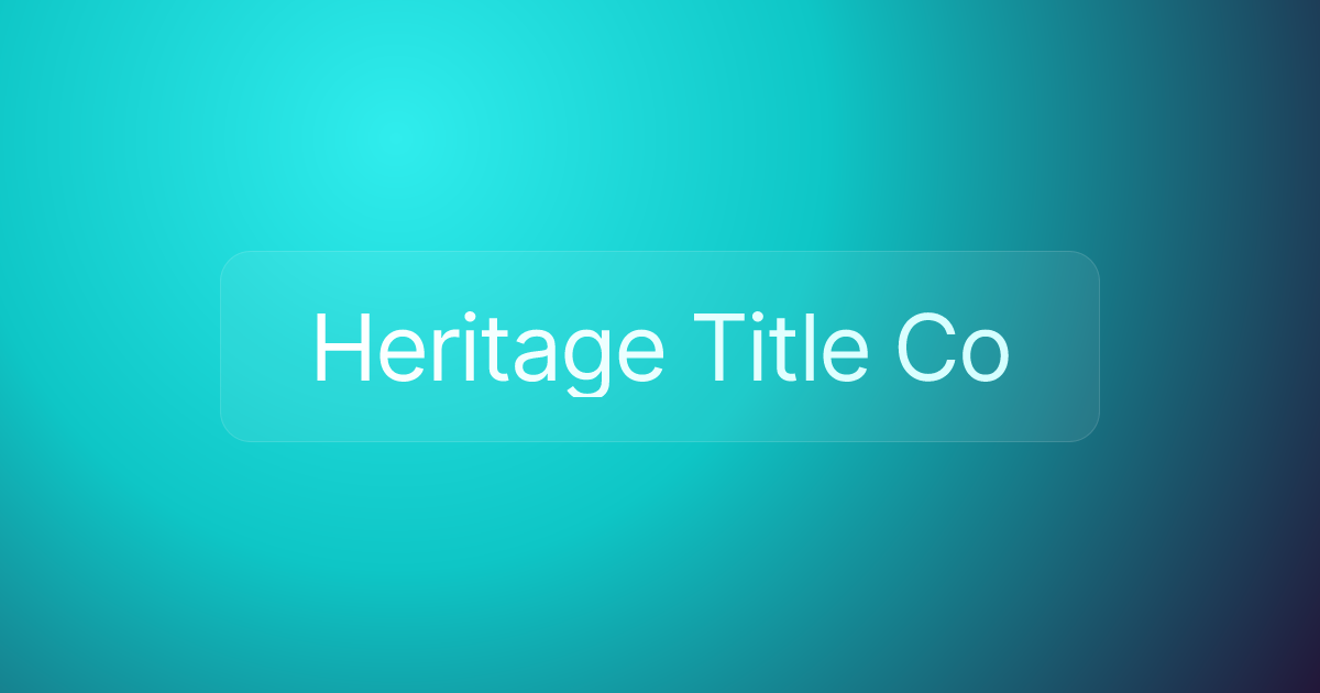 Heritage Title Co