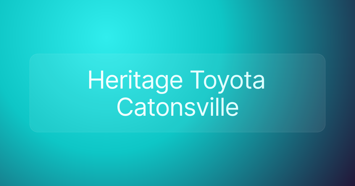 Heritage Toyota Catonsville