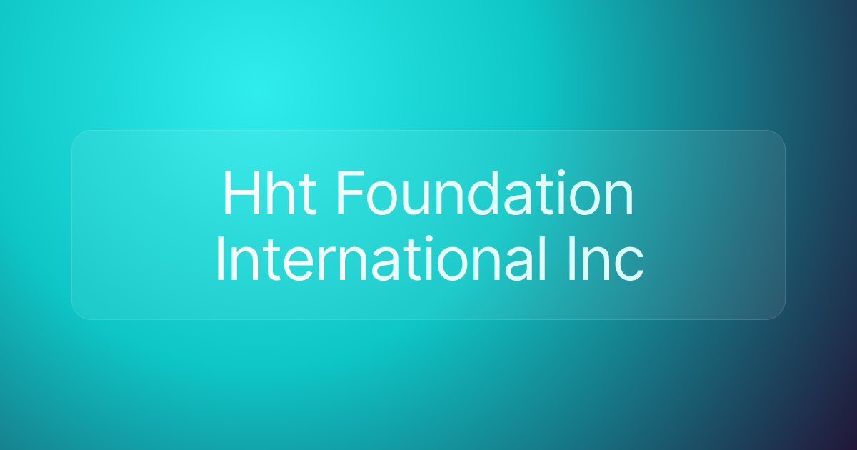 Hht Foundation International Inc