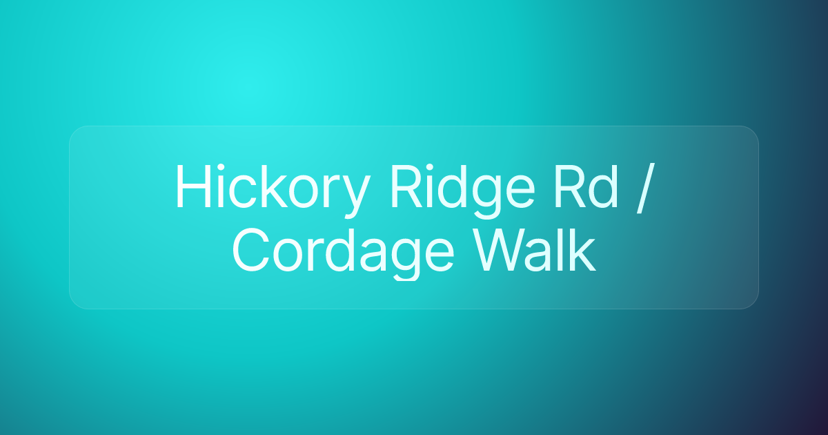 Hickory Ridge Rd / Cordage Walk