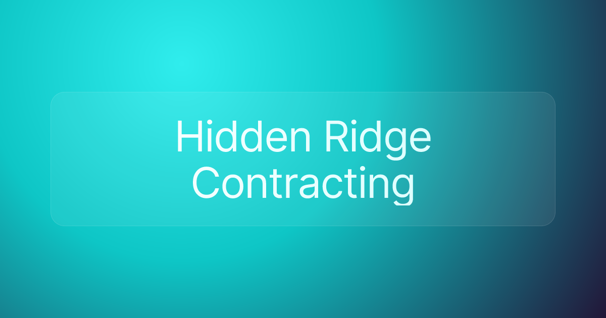 Hidden Ridge Contracting