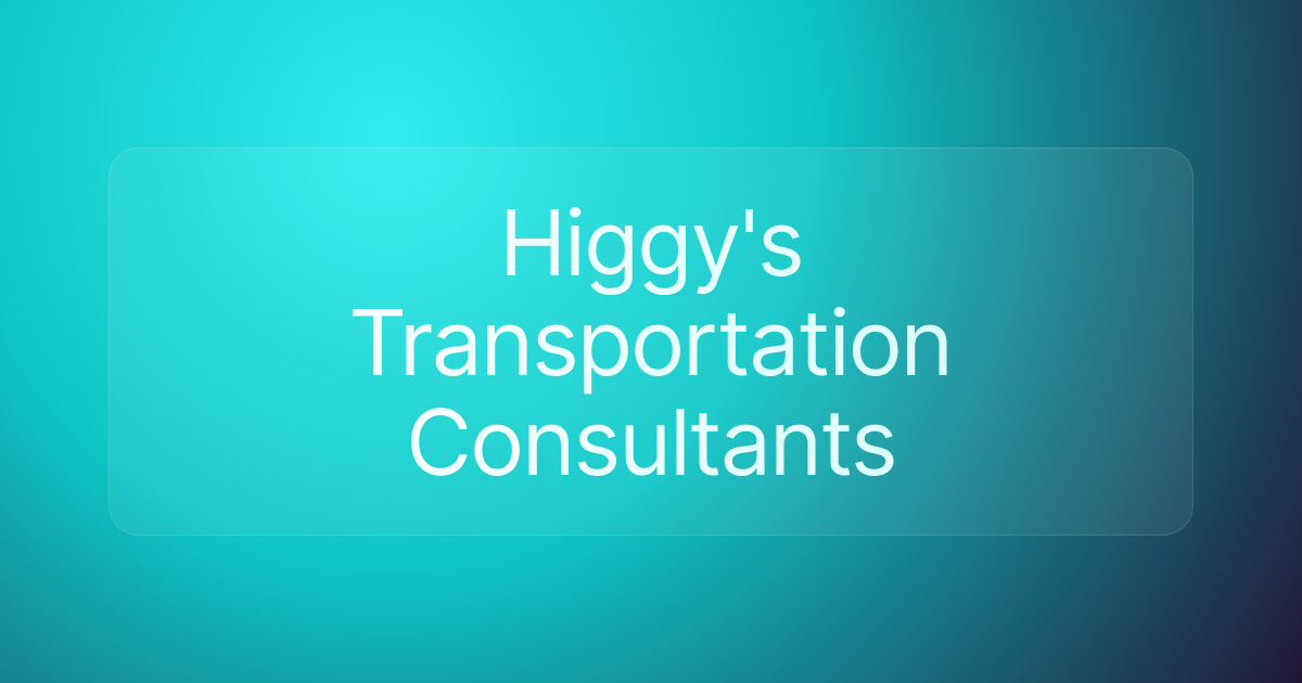 Higgy's Transportation Consultants